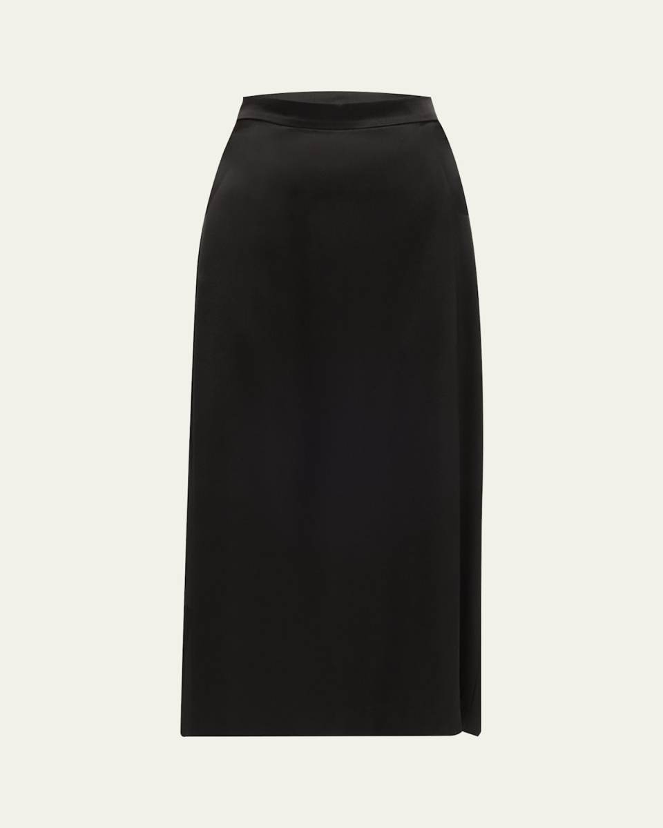 Lexi Straight Silk Satin Skirt